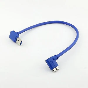 USB 3.0 A Male Down Angle to Micro B Plug 10 Pin Right Angle Adapter Cable 1FT - Picture 1 of 5