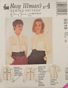 UNCUT-McCALL's Pattern #5519-Misses' Blouse by Nancy Zieman-Size 10 - Picture 1 of 2