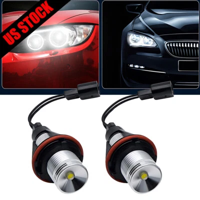 2x LED Blanco Ojo de Ángel Halo Anillo Bombillas Lámpara Apto para BMW E39 E60 E53 X5 Foto 1 de 4
