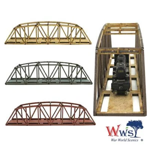 WWS Single Track N-Gauge Red MDF Railway Camelback Bridge 200mm - Picture 1 of 7