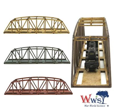 WWS Single Track N-Gauge Red MDF Railway Camelback Bridge 200mm - Image 1 of 4