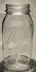 Kerr Mason Jar Self Sealing Clear Glass Quart Jar with Shoulder No Lid - Picture 1 of 9