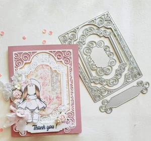 Lace Layer Frame Metal Cutting Dies Scrapbooking Album Card Embossing Stencil - Picture 1 of 5