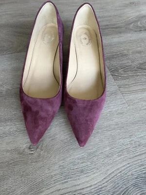 Дизайнерские туфли-лодочки Brooks Brothers из красного флиса бордовые замшевые с заостренным носком размер 9 США - Изображение 1 из 4