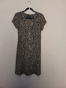 Y2K Connected black cream tie V-neck babydoll midi dress - Picture 1 of 7