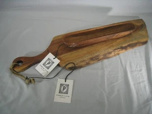 Porch View Home Wooden Live Edge Baguette Board Olive Tray Natural Serving Decor - Picture 1 of 14
