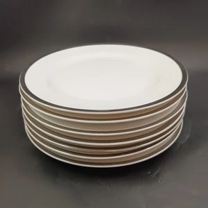 Set of 7 Sheffield Monaco Fine China Japan White Salad Plates Platinum 8" OBO - Picture 1 of 5