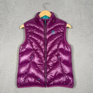 Kailas 800 Fill Down Puffer Vest Women M Purple Teal Reversible Quilted Snow Ski - Picture 1 of 15