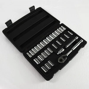 HUSKY Ratchet & Socket Kit Pieces Mini Black Travel Small Case 20800 - Picture 1 of 9