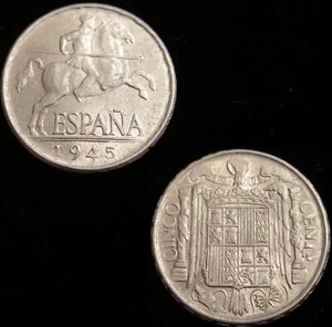 *GUTSE* FRANCO-9, 5 CÉNTIMOS 1945, BRILLO ORIGINAL, SIN CIRCULAR. - Bild 1 von 1