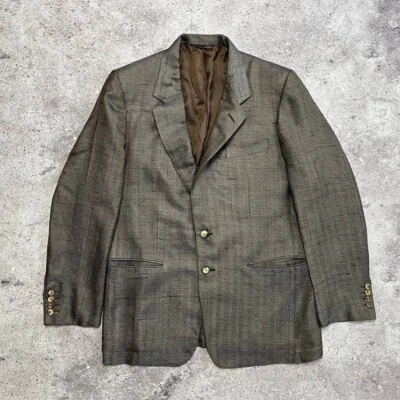 Blazer Abrigo Deportivo Ermenegildo Zegna Para Hombre Lana Seda Clásico Marrón Talla M Foto 1 de 4