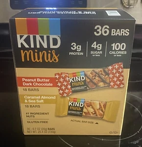 Kind Mini Bars, Peanut Butter Dark Chocolate & Caramel Almond & Sea Salt, 36 ct - Picture 1 of 1