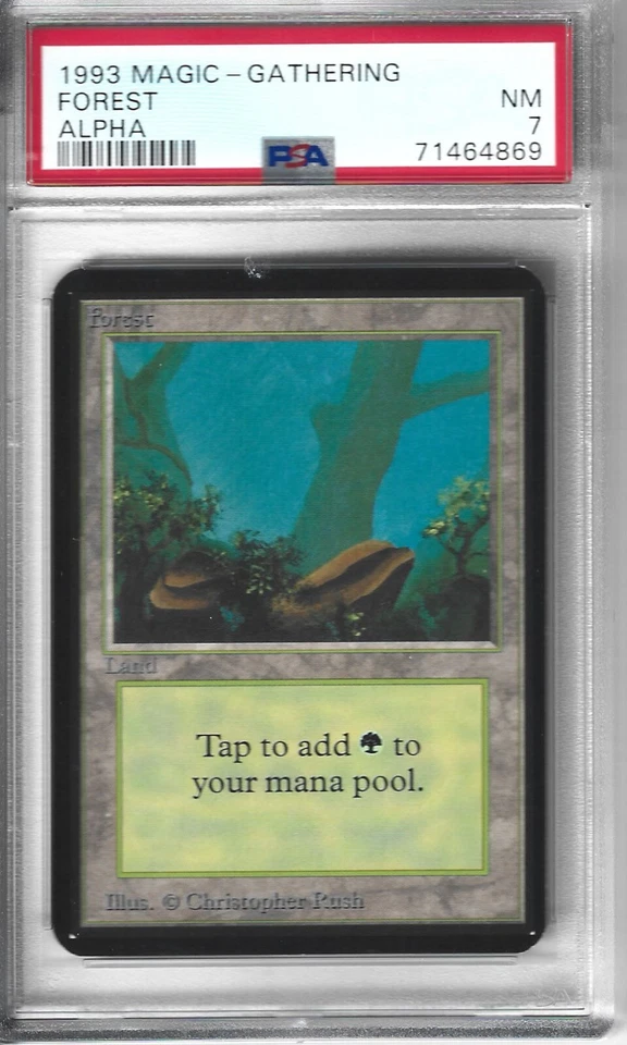 Magic MTG - Alpha - Forest A - NM PSA 7 - Image 1 of 1