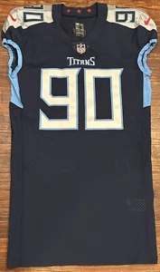 2022 Tennessee Titans Naquan Jones #90 Game Issued Home Blue Jersey Player Cut - Picture 1 of 10