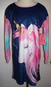 Girls Saint Eve Kids Pink Unicorn Super Soft LS Nightgown Sz M 7-8 - Picture 1 of 2