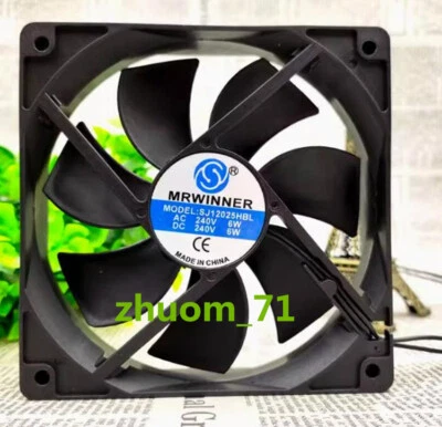 1PC MRWINNER SJ12025HBL 12025 240V 6W 12cm 2-Pin high wind cooling fan - Image 1 of 4