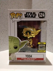 Funko POP! Star Wars Yoda Gold Chrom (#124) 2019 Galactic Convention EXKLUSIV - Bild 1 von 11