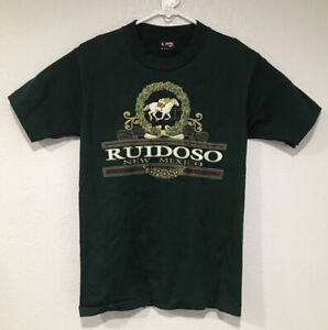 Vintage T Shirt Adult Sz Small Green Ruidoso New Mexico Horse Jockey