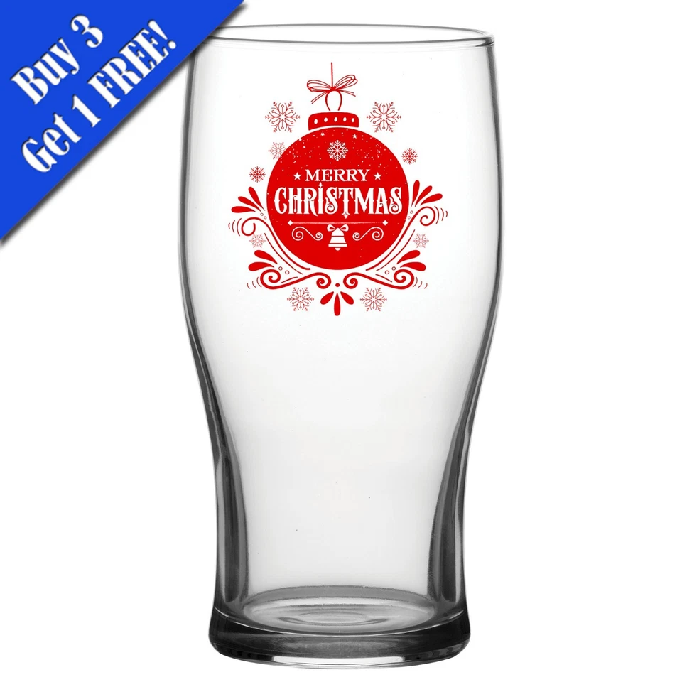 Novelty Christmas Pint Beer Cider Glass - Merry Christmas Perfect Christmas Gift - Image 1 of 1