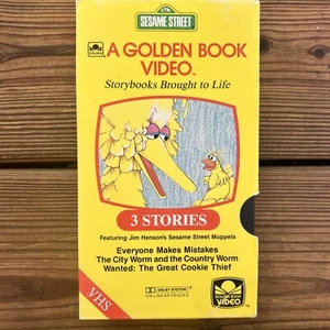 Vintage Sesame Street 1985 Golden Book Video VHS 3 Stories Jim Henson Muppets - Picture 1 of 4