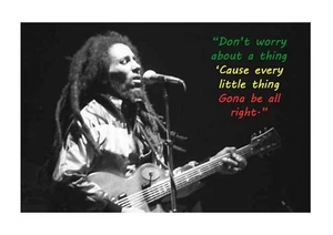 Bob Marley 4 A4 reproduction autograph picture poster with quote choice of frame - Bild 1 von 10