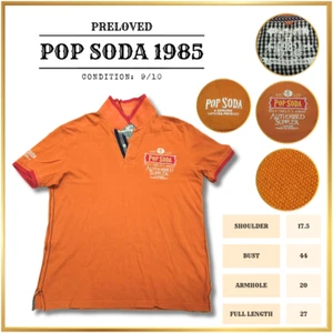 Preloved Brand Pop Soda 1985 Collared Shirt Unisex Orange Size L Chest 44 - Picture 1 of 1
