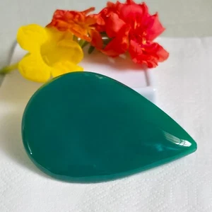 "167.30Ct Natural Green Onyx Pear Cabochon – Amazing Loose Gemstone for Jewelry" - Picture 1 of 8