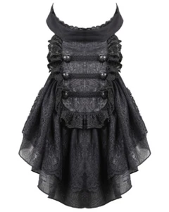 Punk Rave Palace Court Jabot Cravat Zwart Gothic Victoriaans Steampunk S-150 NEW - Bild 1 von 8