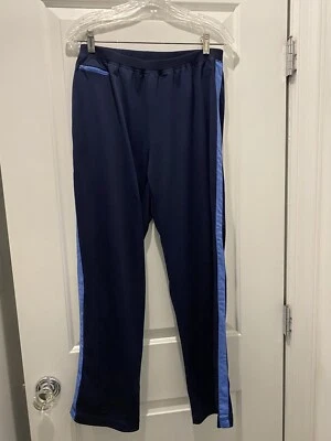 Pantalones deportivos Oleg Cassini para mujer con subrayado azul marino a rayas talla grande L Foto 1 de 4