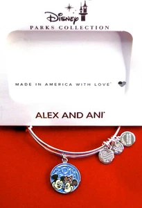 Disney Park Alex & Ani Bracelet ✿ Classic Mickey Mouse Minnie in LOVE '19 Silver - Picture 1 of 9