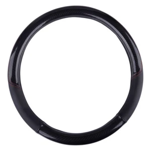 Carbon Fiber Style PU Leather 15" Car Steering Wheel Cover Anti-Slip - Picture 1 of 4