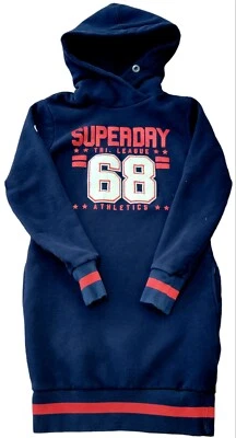 Pulôver feminino Superdry Tri League com capuz vestido desleixado tamanho pequeno - Imagem 1 de 2