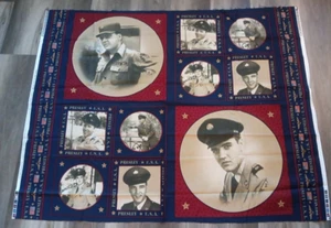 Vtg Elvis Presley US Army Fabric Project Panel 35" x 44" Cotton Quilt Military - Picture 1 of 6