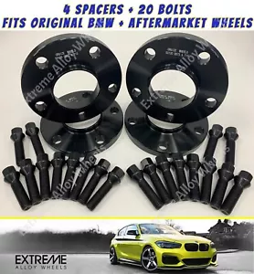 Black Alloy Wheel Spacers 20mm Fit Bmw 5x112 G Series X1 X2 X3 X4 X5 X6 X7 66.6 - Picture 1 of 5