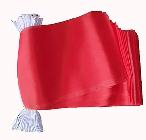 ROJO LISO 3 METROS BUNTING 10 BANDERAS bandera 3M - Imagen 1 de 1