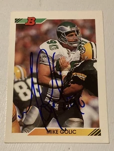 Mike Golic Auto Signed In Person 1992 Bowman Card Eagles - Picture 1 of 1