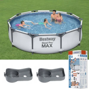 BestWay SWIMMING POOL 305 cm 10FT Garden Round Frame Above Ground Pool Steel Pro - Picture 1 of 5