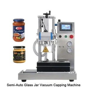 Halbautomatische Glas Glas Vakuum Verschließmaschine Saucenflasche Metallkappe Versiegelung - Bild 1 von 8