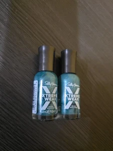 Lotto 2 Smalti Nuovi Sally Hansen Hard as Nails Xtreme Wear Colore Unghie Jazzy Jade - Foto 1 di 5