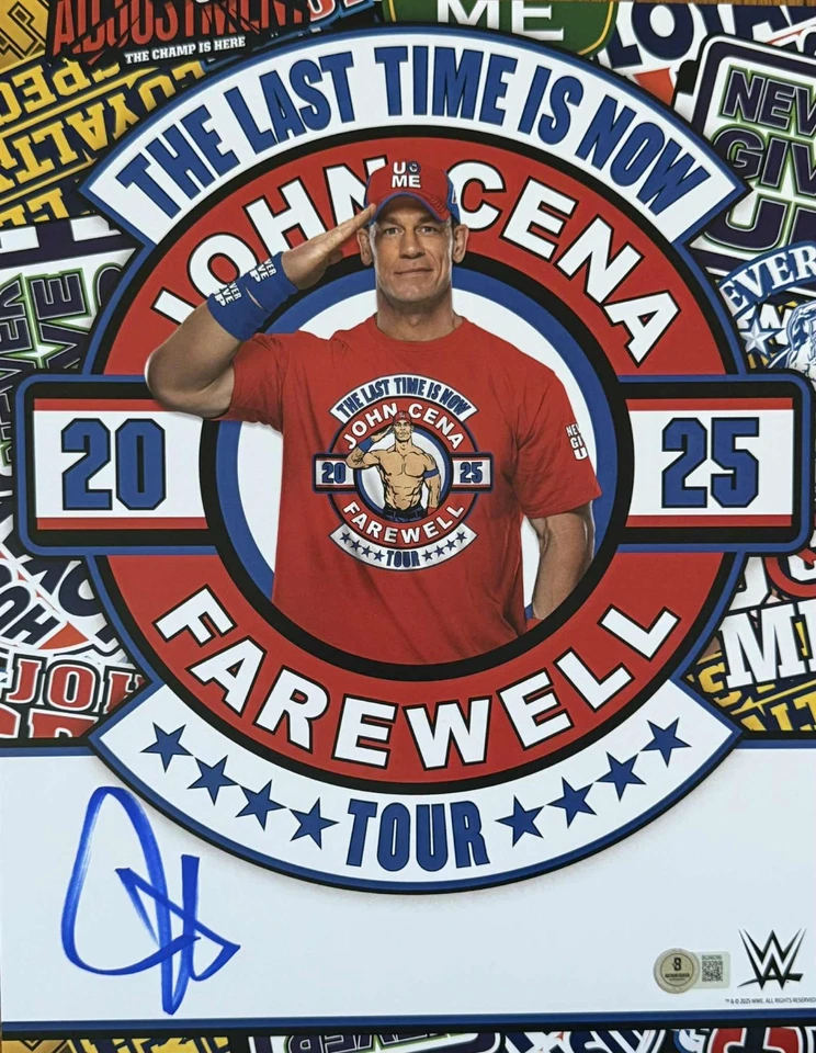 Póster foto autografiado de la gira de despedida BAS firmado por John Cena OFICIAL WWE 11x14  Foto 1 de 1