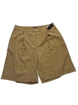 Lauren Ralph Lauren Pantalones Cortos Para Mujer 14W Bronceado Bermudas Plisado Vestido Chino Foto 1 de 4