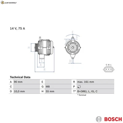 GENERATOR 0 986 082 900 FÜR SUZUKI AERIO/Hatchback SAMURAI/SUV/Closed/Off-Road - Image 1 of 4