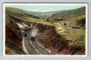 Raton NM-New Mexico, Raton Tunnel, Eisenbahntunnel, antike Vintage Postkarte - Bild 1 von 2