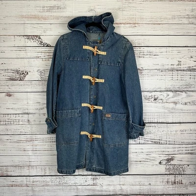 Women's VTG Ralph Lauren Jeans CO Denim Trench Toggle Utility Chore Jacket Sz M - Image 1 of 4