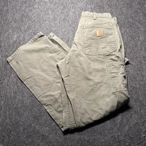 Carhartt Loose Fit Utility Pants Mens 31X32 Moss Green B11-MOS Cargo Vtg Canvas - Picture 1 of 16