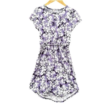 Vestido LuLaRoe Disney Sirenita Platija Niñas Estampado Completo Mae Talla 8-10 Foto 1 de 4