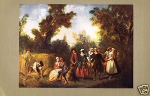 Summer Dance 1738 - Nicolas Lancret 1920 Louvre Art - Picture 1 of 1