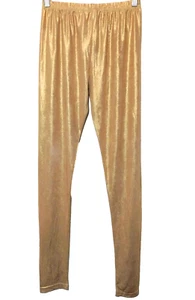 High Waisted Gold Lame Metallic Leggings Damen M Lang Glänzend von PP Hosiery - Bild 1 von 11