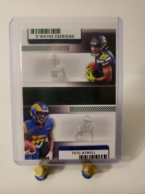 2021 Panini Contenders  Round 2 Numbers Tutu Atwell & Dwayne Eskridge Green - Image 1 of 2