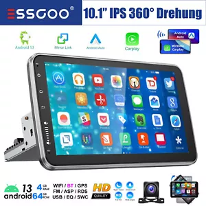 1DIN 360° Drehbar Bildschirm 10" Autoradio GPS Navi Android13 4+64GB WIFI Kamera - Bild 1 von 14